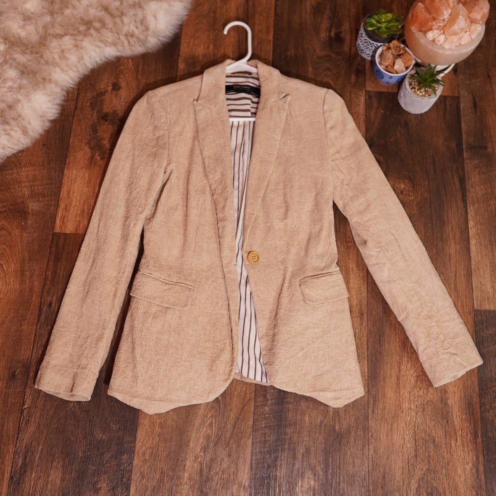 ZARA Collection Corduroy beige blazer  XS